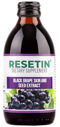 RESETIN Resveratrol Supplement Extracted from Black Grapes Seed and Skin with Quercetin, Catechin, & Epicatechin – Powerful Polyphenols for Antioxidant & Heart Health Support - 100% Natural