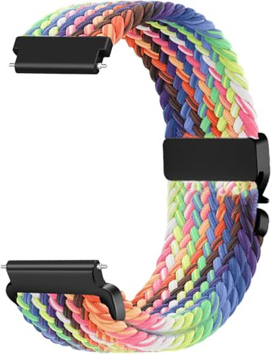 Issinlky 20mm Nylon Flechtband Kompatibel mit Samsung Galaxy Watch 7/6/5/4/FE 40mm 44mm/Garmin Venu Sq/Sq 2/Venu 2 Plus/Vivoactive 3/5/Venu/Amazfit GTS, Elastisches armband für Frauen Männer