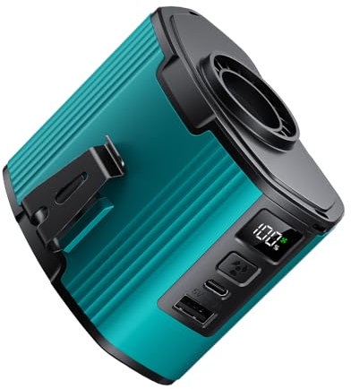 Sungive Ventilateur 3-en-1 (ceinture/main/bureau), batterie 12000mAh, 10 vitesses, écran LED, USB-C rapide, silencieux, dragonne, affiche vent/batterie, pour intérieur et extérieur.(Bleu)