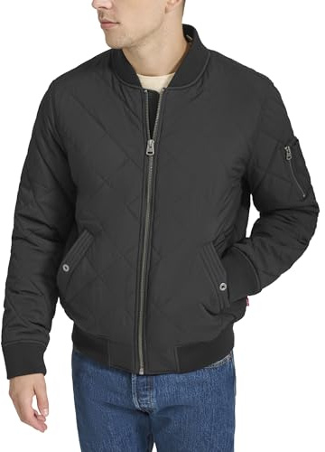 Levi's Men's Diamond Quilted Bomber Jacket, Black, X-Large Tall