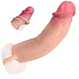 Penishülle Sex Spielzeug für Die Männer Jerkable Skin Penis Sleeve | Penisverlängerung Penismanschette Penis Vibrator Realistische, Sexspielzeug für Paare Extrem Sex Penisvergrößerung Extension
