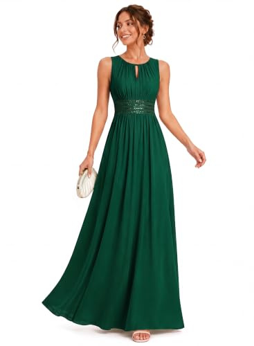 Ever-Pretty Brautjungfernkleid Damen Lang Abiballkleid 10 klasse | a linie,halter neck,chiffonkleid damen festlich,abendkleider,ES01955