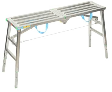 120x30cm Arbeitsplattform Arbeitsbühne 200kg Leiter Höhenverstellbar60-90cm | Klappbare Tragbare Gerüst Arbeitsgerüst,Arbeitsbühne mit Plattform Werkbank Klappleiter