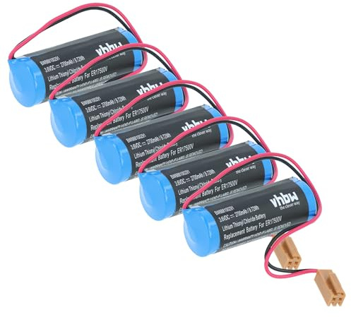 vhbw 5X Batterie Ersatz für Maxell ER17/33 für PLC Programmable Logic Controller (2700 mAh, 3,6 V, Li-MnO2)