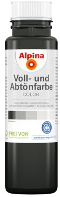 Alpina COLOR Voll- und Abtönfarbe Night Black, 0,25 L – Wand- & Abtönfarbe für innen & außen