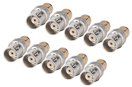 Cryfokt RF-Koaxialkabel-Adapter-Set, 10 Stück, Kompakt und Zuverlässig, BNC-Buchse auf SMA-Stecker für GPS-Systeme, WiFi-Hotspots und Scanner