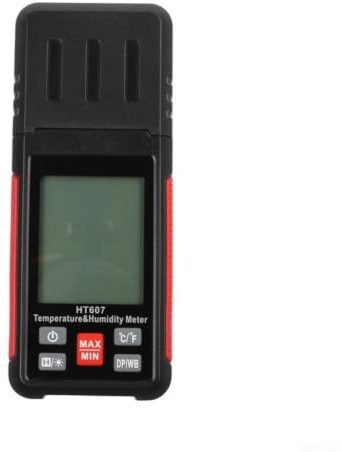 Professional Laboratory for thermo Hygrometer HT607 Digital Meter for Dew Point Wet Bulb Temp Room Climate Control Black Red