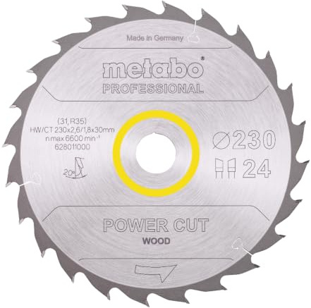 Metabo Kreissägeblatt HW/CT 230 x 30, 24 WZ 20 Grad, 628011000