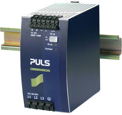 PULS QT20.361 13.3-11.4 AMPS, 480 WATT, DC Output 36-42 VDC, Input 380-480 VAC, Power Supply