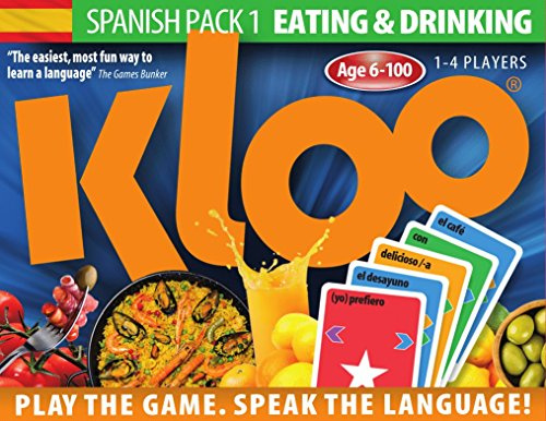 KLOO Learn Spanish Card Game | Food & Drink | 2 Decks | 1–4 Players | Fun Spanish Learning Game for Families, Kids & Adults | Build Sentences, Speak Aloud, Score Points & Learn as You Play