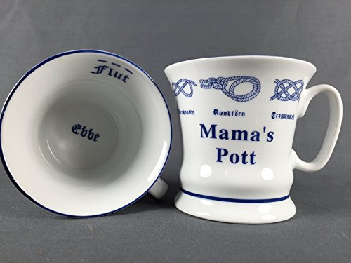 Buddel-Bini Mama´s Pott mit Seemannsknoten hoch Kaffeebecher Kaffeetasse Kaffee
