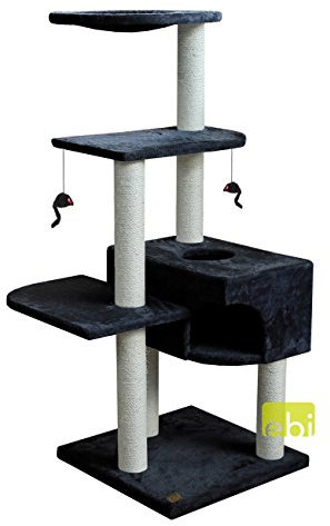 Europet Bernina 431-429143 Katzenkratzbaum Classic Climber-Home, schwarz, 56 x 56 x 140 cm