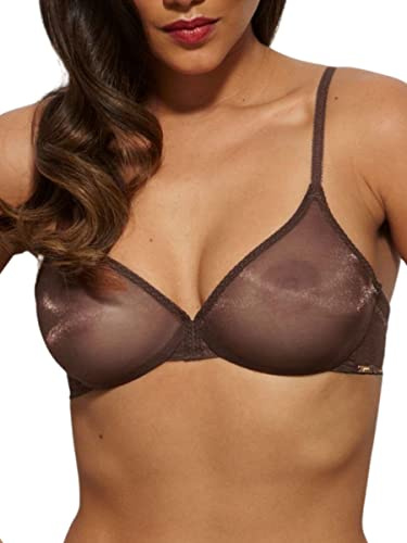 Gossard Glossies Non Padded Moulded Sheer Bra Rich Brown 36FF