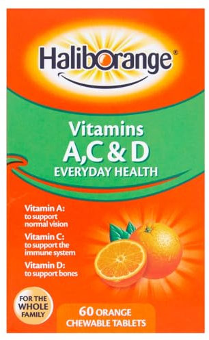 Haliborange Vitamins A C & D, 60 Orange Chewable Tablets