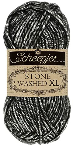 Scheepjes - Scheepjes 843 Schwarz Onyx Stein Gewaschen (XL) Garn - 1x50g