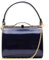 LeahWard Ladies Women's Chic Patent Top Handle Clutch Handbag Wedding Evening Bags (Navy)