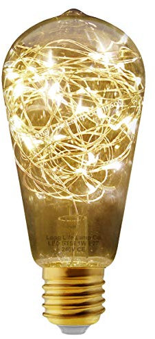 Long Life Lamp Company 1w ST58 LED Industrial Decorative Light Bulb Coloured Fairy String Filament E27 (Warm)
