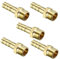sourcing map 5pcs Raccord cannelé tuyau en laiton 6mm barbelé X G1/8 mâle Adaptateur connecteur
