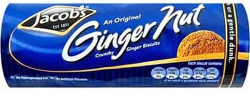 Jacobs Ginger Nuts Biscuit 200 g | Confezione da 4 (4 x 200 g) | Crunchy & Spiced Ginger Biscuits