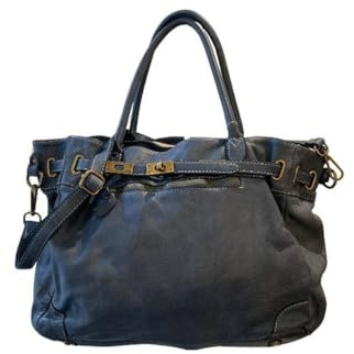 BZNA Bag Mila Mittelblau Vintage Italy Designer Business Damen Handtasche Ledertasche Schultertasche Tasche Leder Shopper Neu