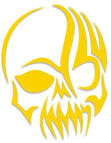 Decus Shop Tribal Gothic Skull L 0151 (gelb) // Sticker OEM JDM Style Aufkleber