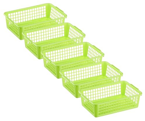 MiraHome Aufbewahrungskorb 25x16x7cm 1,8L 5er Set – Allzweckkorb aus robustem Plastik (BPA-frei) – Aufbewahrungsbox für Küche & Bad – Perfekter Korb für Aufbewahrung – Grün