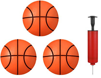 TOYANDONA Mini Pelota de Baloncesto de Piscina de 4 Pulgadas 3 Pelotas Inflables de Baloncesto de Goma para Niños Pequeños Niños Juego Deportivo de Playa Al Aire Libre con Bomba (Color Rojo