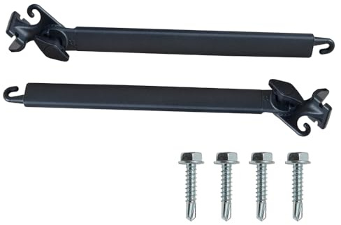 TENDAGGIMANIA Braccetti per Tende da Sole a Caduta Esterne in Alluminio - 1 Coppia di Bracci Tende da Sole Ricambi Regolabili + 4 Viti autoforanti Incluse - Colore Nero - Misura 50 cm