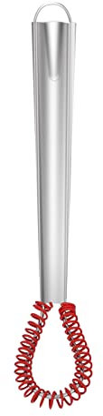 1 mini batidor de acero inoxidable resistente al calor batidor de silicona pequeño batidor de huevos batidor manual batidor de huevos agitador de huevos de bobina de resorte batidor de alambre para
