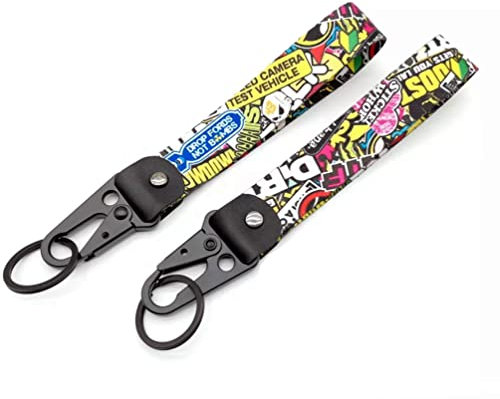 Streetculture STICKERBOMB - JDM Tuning Performance Nylon Jet Tag Schlüsselanhänger - Auto Garage Custom Car Accessories Zubehör Lanyard Schlüsselband Keychain
