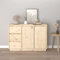 Gecheer Sideboard mit 2 Türen und 3 Schubladen Beistellschrank Flurschrank Kommode Standschrank Mehrzweckschrank Massivholz Kiefer 111x34x75 cm