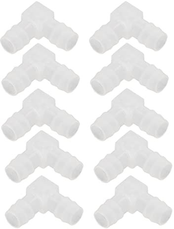 10 PièCes 90 DegréS L Raccord Cannelé, Plastique Transparent Angle Droit Réducteur Barbelé Adaptateur Coude pour Accessoires D'aquarium(12mm)
