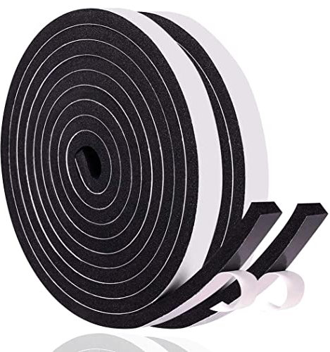 Guarnizione Finestra Porta Nastro Sigillante Autoadesivo in Gommapiuma, Alta Densità Neoprene Isolamento Nastro Sigillante per Anti Freddo, Rumore e Collisione (12mm x 6mm/8M,) Nero