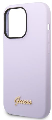 Guess GUHCP14LSLSMU hülle für iPhone 14 Pro 6,1 violett/Purple Hard case Silicone Vintage Gold Logo