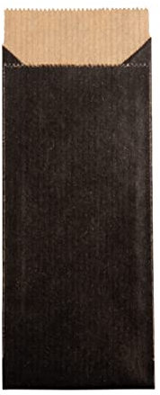 Rayher Papiertüten, mini, zum Befüllen, 50 Papiertüten, schwarz, 5,3 x 11,5 cm, 60g/m2, Geschenktüten lebensmittelecht, Papiersterne basteln, Adventskalendertüten, 67245576