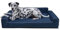 Bjird Hundebett - Hundekorb für kleine mittelgroße & große Hunde - Hundekissen - Hundesofa - Bezug abnehmbar und waschbar - Glamour New - Größe: XL: 116 x 78 cm - Navyblau Fancy