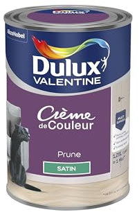 Dulux Valentine Crème de Couleur - Peinture multi-supports intérieure - Satin Prune 1,25 L
