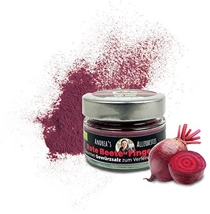 SANUUS Bio Gourmet Gewürz Salze Rote Beete 120g - Gewürze & Salz zum Kochen, Grillen oder als Geschenke zur Hauseinweihung - Besonderes Gourmet Kräuter Gewürzsalz aus dem Allgäu