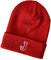 Schnoschi Rote Strickmütze mit breitem Umschlag (Beanie Mütze) mit Initialen Bestickt für Herren, Damen, Jugendliche und Kinder