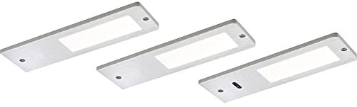 Domus Line Unterbauleuchte Vega D-Motion 3er Set Aluminium, 50mm x 170mm x 5mm, Silber, Minimalistisch, Küche