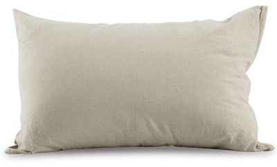 ATsense 2er Set Kissenbezug 40x60 cm - 100% Gewaschene Baumwolle, Beige-grau Kopfkissenbezug mit Reißverschluss, Oeko-TEX Zertifiziert Weich, Nicht Lleicht Verformbar