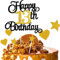 ZHIHUI Tortendeko 13 Geburtstag Schwarz&Golden Junge Mädchen, 7Stück 13.Kuchendeko Geburtstag, Happy 13 Birthday Deko Torte Kuchen Deko Cake Topper für 13 Geburstagstorte Deko Jungen Mädchen Mann Frau