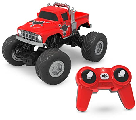 Driven by Battat RC Monster Truck Blaze Remote Control, Red Toy, Trucks | Includes 1 monster truck and 1 remote control with LED headlights, horn sound, flexible suspension, Red, Trucks, RC, 5+ Years