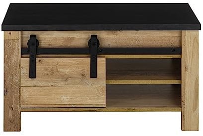 Couchtisch Beistelltisch Holz Used Wood hell und anthrazit/grau Wohnzimmer Kaffeetisch Industrial Design 93 x 60 cm Stove