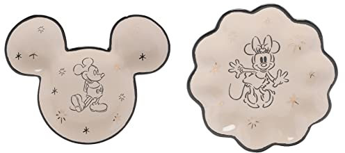 Widdop Disney Mickey & Minnie Lot de 2 plats à bijoux en céramique
