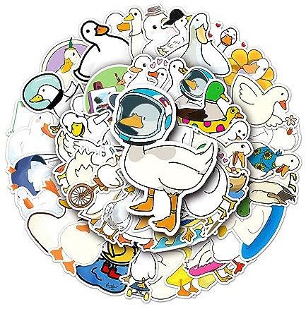 50 Blatt Enten Aufkleber,Enten Sticker,Duck Sticker,Wasserdicht Enten Aufkleber,Cute Enten Sticker,Vinyl Duck Sticker,Funny Enten Aufkleber,lustige Enten Sticker,für Scrapbook,Skateboard,Auto,Gepäck