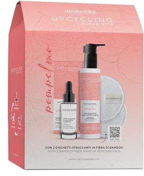 Naturaverde | Hautpflege-Set für Gesicht Upcycling Grapefruit, Reinigungsgel 150 ml und Serum 30 ml, Grapefruit-Extrakt, Vitamin C und Hyaluronsäure + Make-up-Entferner-Pads, komplettes