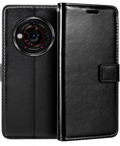 Custodia Portafoglio in Pelle PU Compatibile con Doogee V30 Pro, Cover con Chiusura Magnetica, Tasche per Carte e Funzione Stand (Nero)