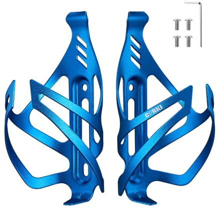 Corki Cycles Fahrrad Flaschenhalter aus Aluminium- Leicht Universal Fahrrad Getränkehalter für Rennrad, MTB, Gravel Bike und E-Bike, Blau, 2Pack Set