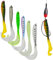 DHER Esche Artificiali in Silicone Morbide per la Pesca - 6 Pezzi con Coda Arricciata, Pesce di Gomma, Accessori per la Pesca